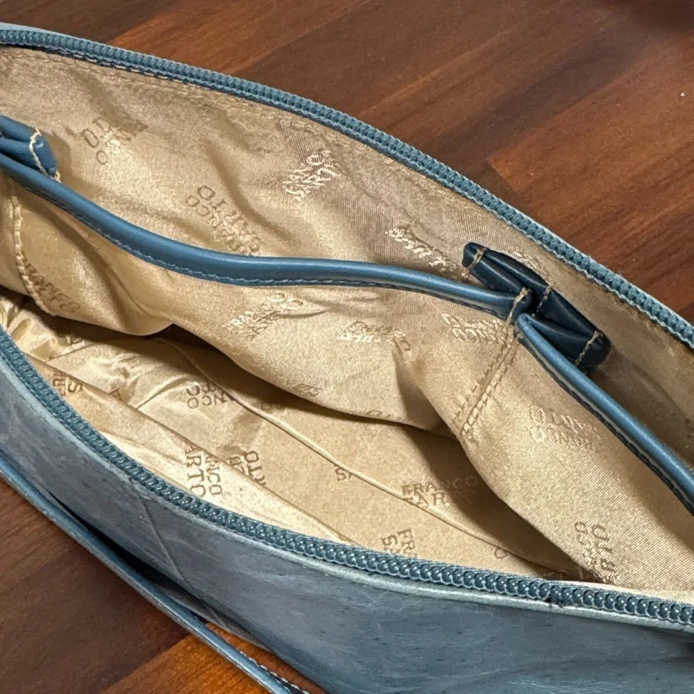 Franco Sarto Blue Shoulder Bag with Gold Details - Picture 7 of 9